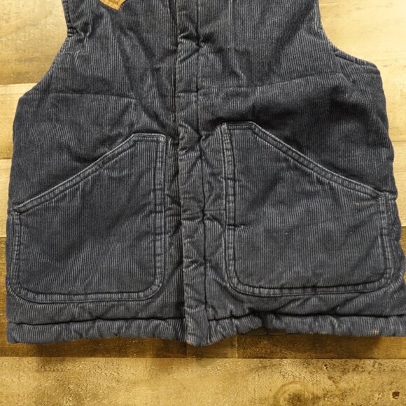 OshKosh Reversible Corduroy Puffer Vest Kids Size 7 Blue/Tan & Camo Outdoor - Picture 5 of 10